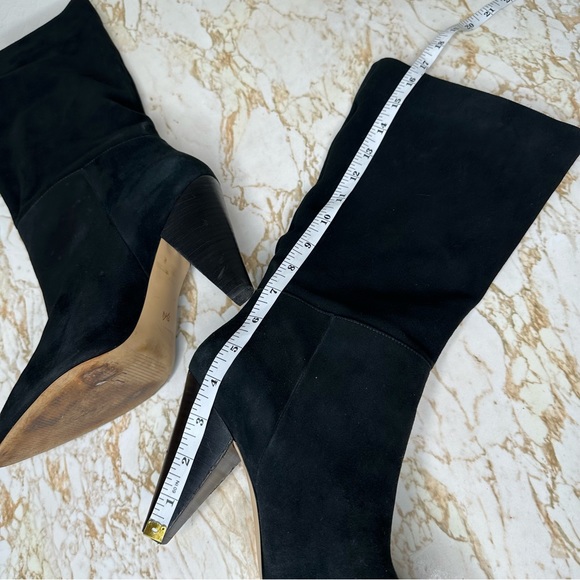 SOMETHING NAVY ‘PARKER’ BLACK SUEDE LEATHER TALL HEELED BOOTS SIZE 9.5 - Picture 8 of 9